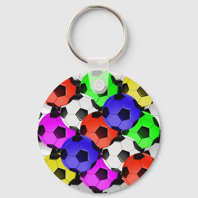 Multicolored American Soccer or Football Keychain (Front)