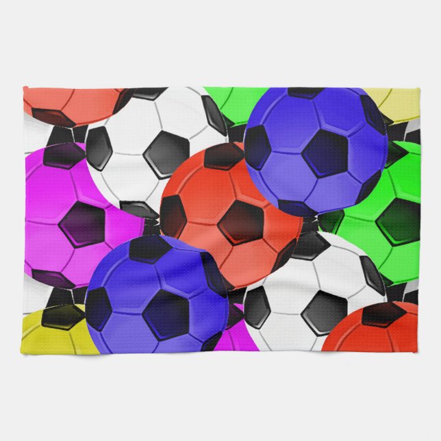 Multicolored American Soccer or Football Kitchen Towel (Horizontal)