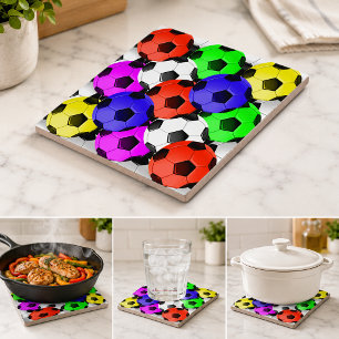 Multicolored American Soccer or Football Tile