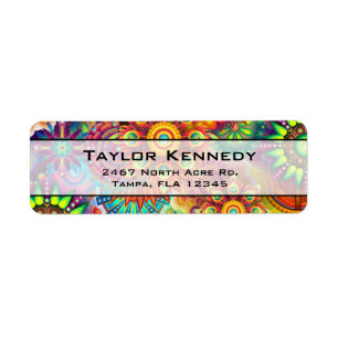 Multicolored Art Deco Flower Shapes Pattern