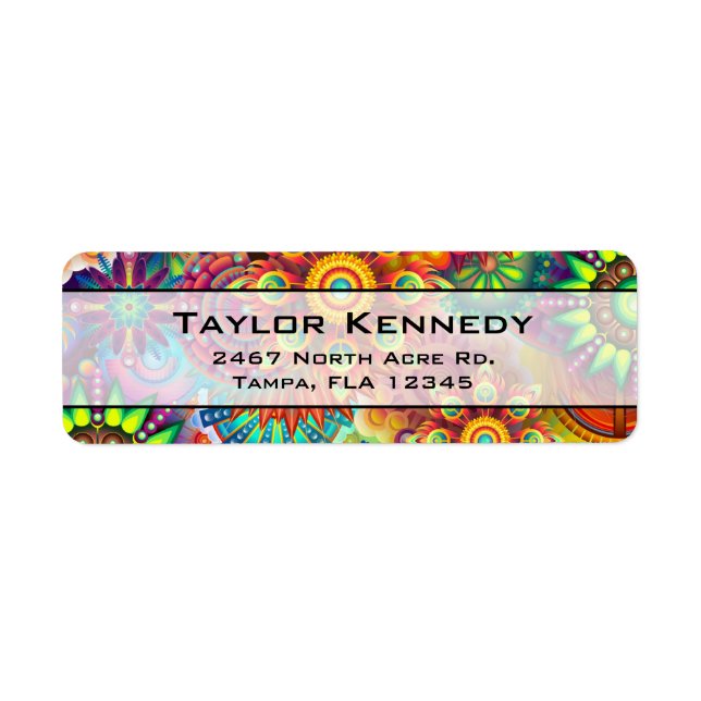 Multicolored Art Deco Flower Shapes Pattern (Front)