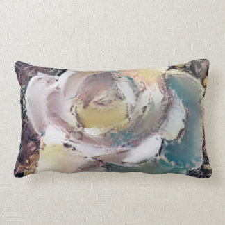 Multicolored Artistic Rose Lumbar Pillow