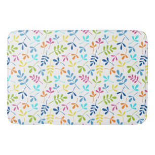 Multicolored Assorted Leaves Repeat Pattern Bath Mat