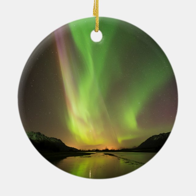Multicolored Aurora Ceramic Ornament (Back)