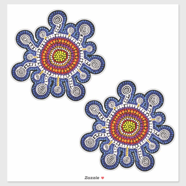 Multicolored Australia aboriginal art decal (Sheet)