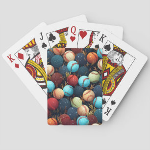 Multicolored Baseballs Playing Cards