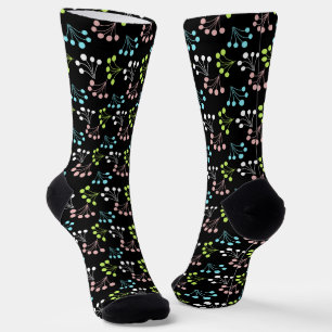Multicolored berries simple pattern retro sixties socks