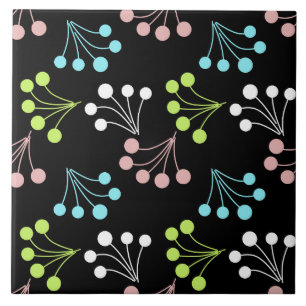 Multicolored berries simple pattern retro sixties tile