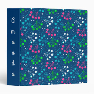 Multicolored berry simple pattern retro sixties binder