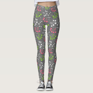 Multicolored berry simple pattern retro sixties leggings