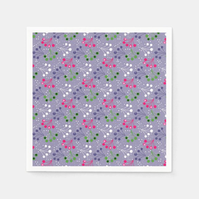 Multicolored berry simple pattern retro sixties napkin (Front)