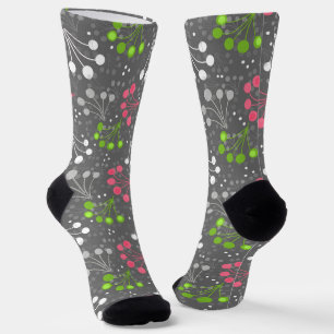 Multicolored berry simple pattern retro sixties socks