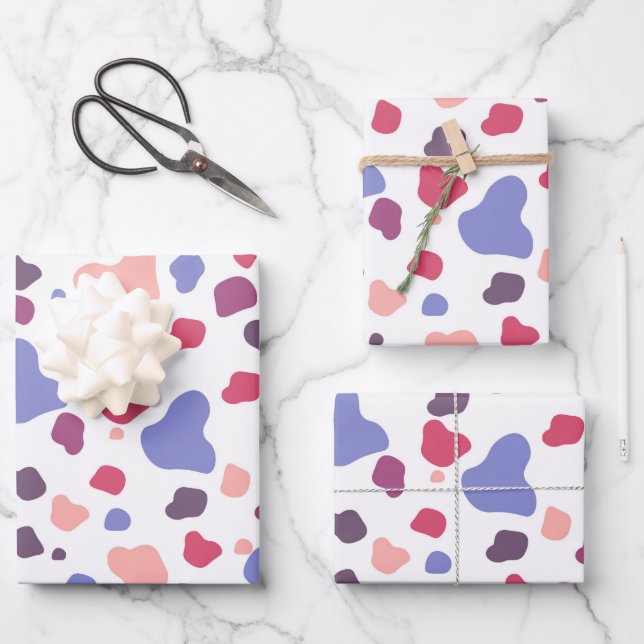 Multicolored Blob Pattern Wrapping Paper Sheet (Front)