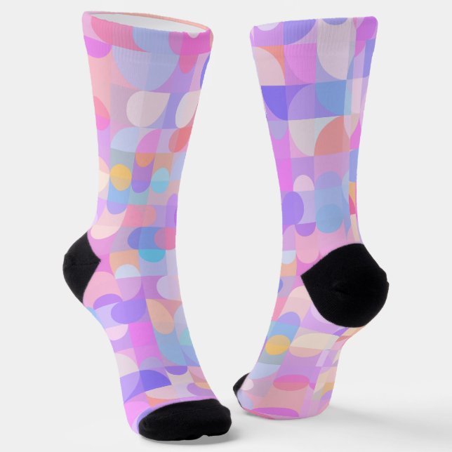 Multicolored Boho Pattern Phone Ring Stand Socks (Angled)