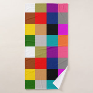 Multicolored Bold Color Blocks Design  Bath Towel