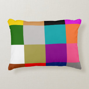 Multicolored Bold Colour Blocks Design  Accent Pillow