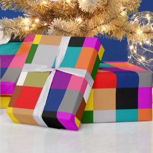 Multicolored Bold Colour Blocks Design  Wrapping Paper