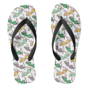 Multicolored Bra Pattern Flip Flops