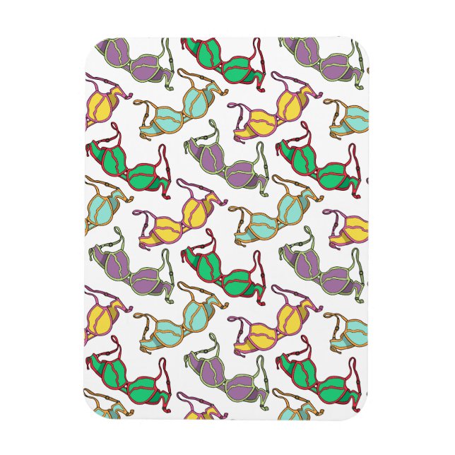 Multicolored Bra Pattern Magnet (Vertical)