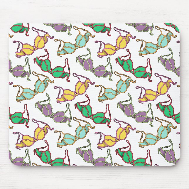 Multicolored Bra Pattern Mouse Pad (Front)