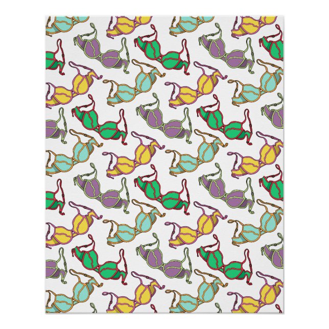 Multicolored Bra Pattern Poster (Front)