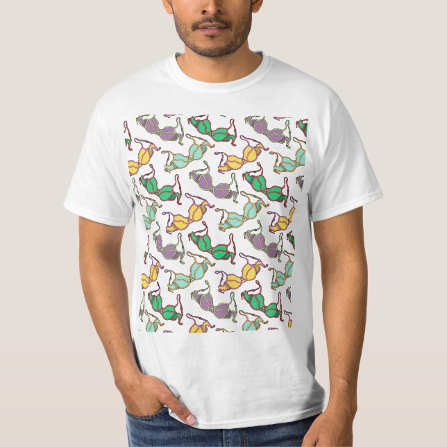 Multicolored Bra Pattern T-Shirt (Front)