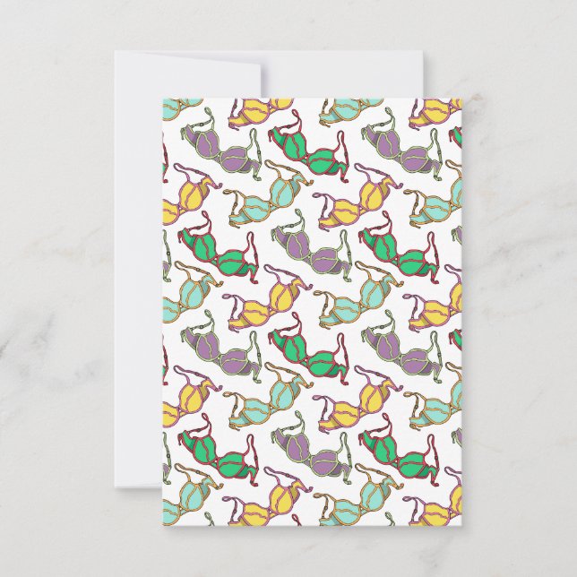 Multicolored Bra Pattern Thank You Card (Front)