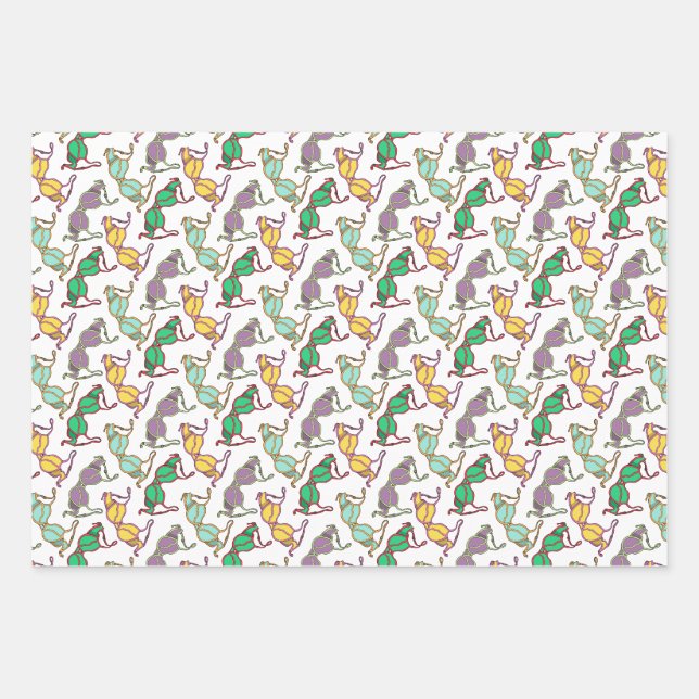 Multicolored Bra Pattern Wrapping Paper Sheet (Front)