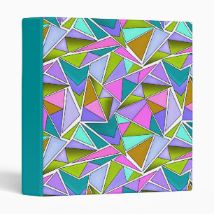 Multicolored bright neon geometric pattern binder