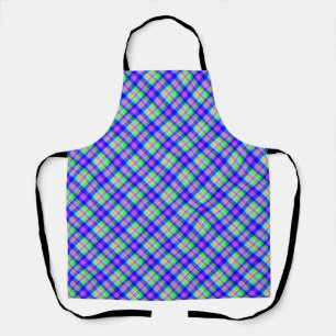 Multicolored bright neon with a checkered pattern apron