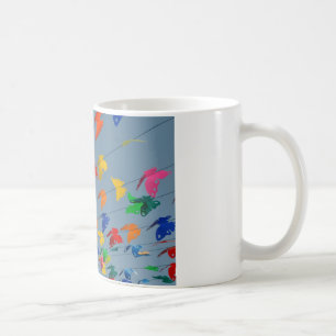 multicolored butterflies coffee mug