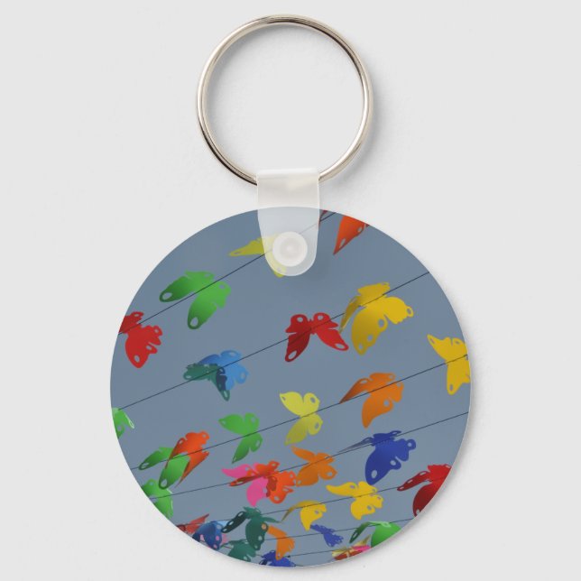 multicolored butterflies keychain (Front)