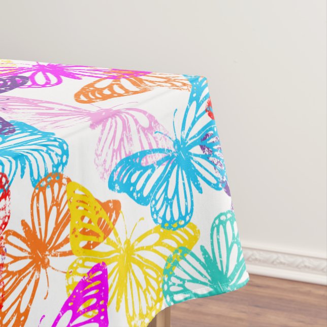 Multicolored Butterflies Pattern Tablecloth (In Situ)