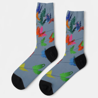 multicolored butterflies socks