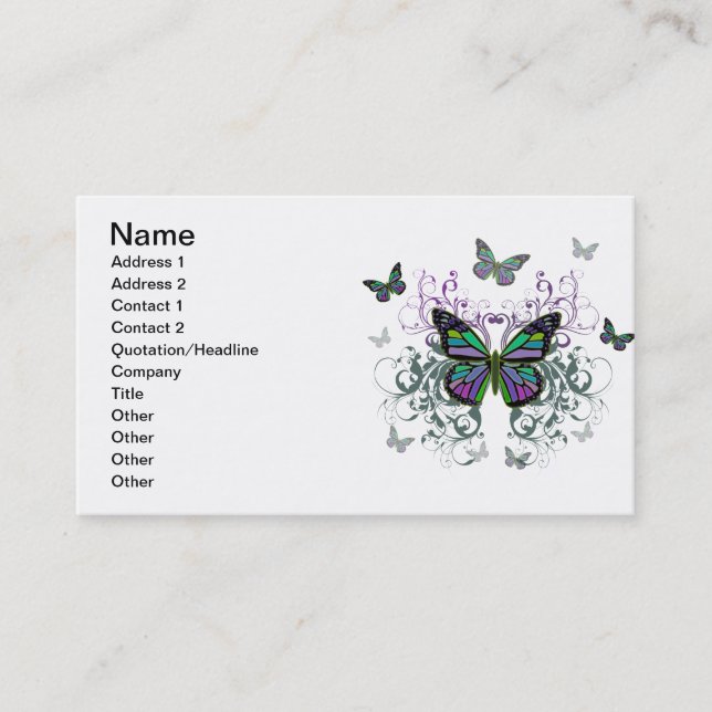 Multicolored Butterfly Business Card (Front)