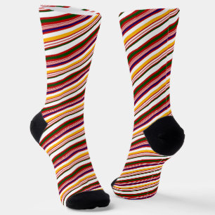 Multicolored Candy Cane Stripes Christmas Socks
