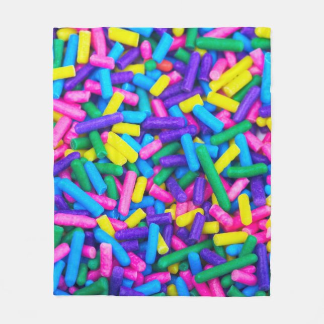 Multicolored Candy Sprinkles Fleece Blanket (Front)