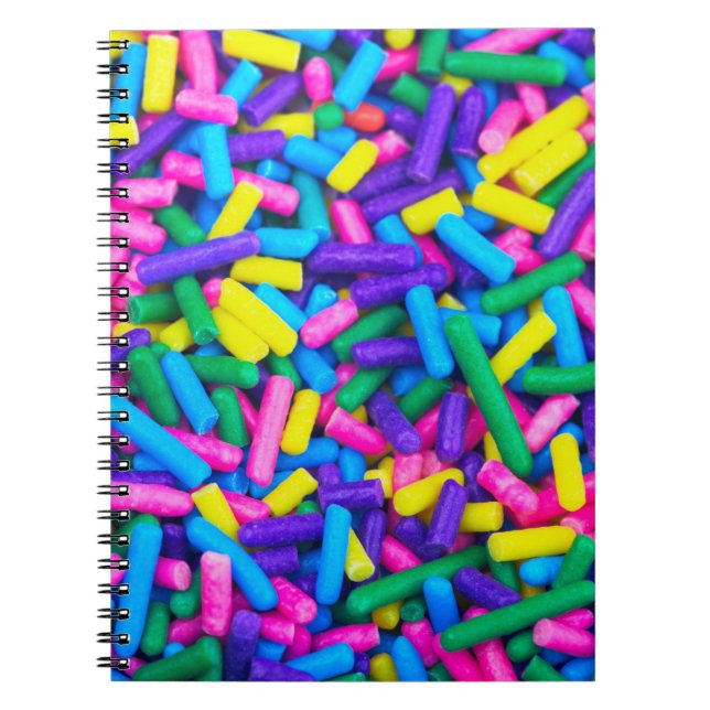 Multicolored Candy Sprinkles Notebook (Front)