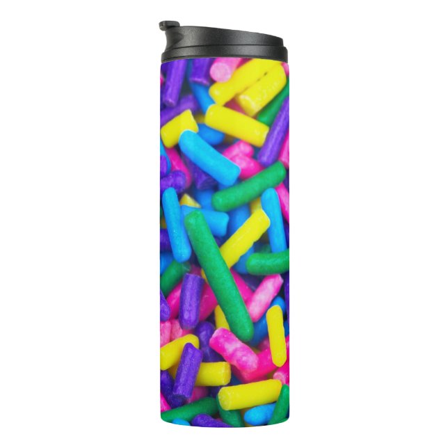Multicolored Candy Sprinkles Thermal Tumbler (Rotated Right)