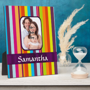 Multicolored candy stripe plaque