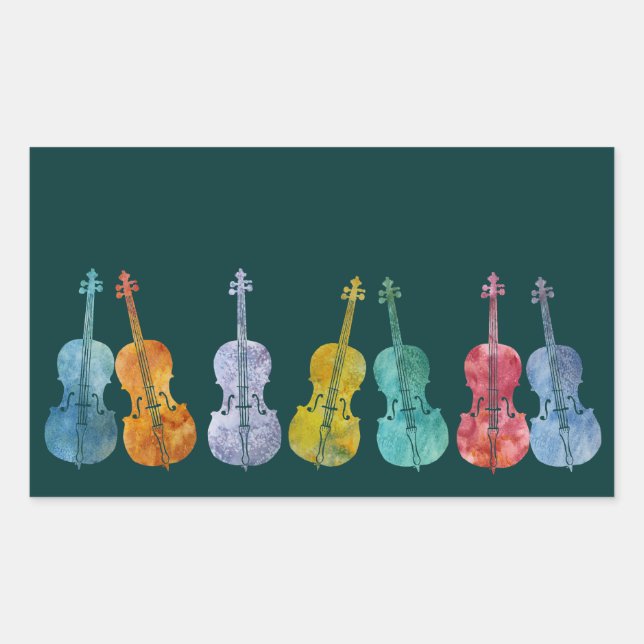 Multicolored Cellos Sticker (Front)