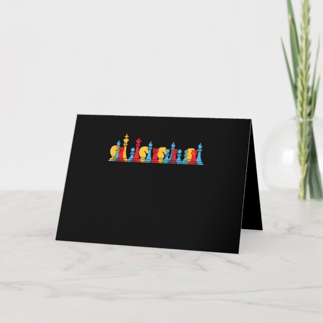 Multicolored Chess Pieces Thinking Smart Gift Card (Front)