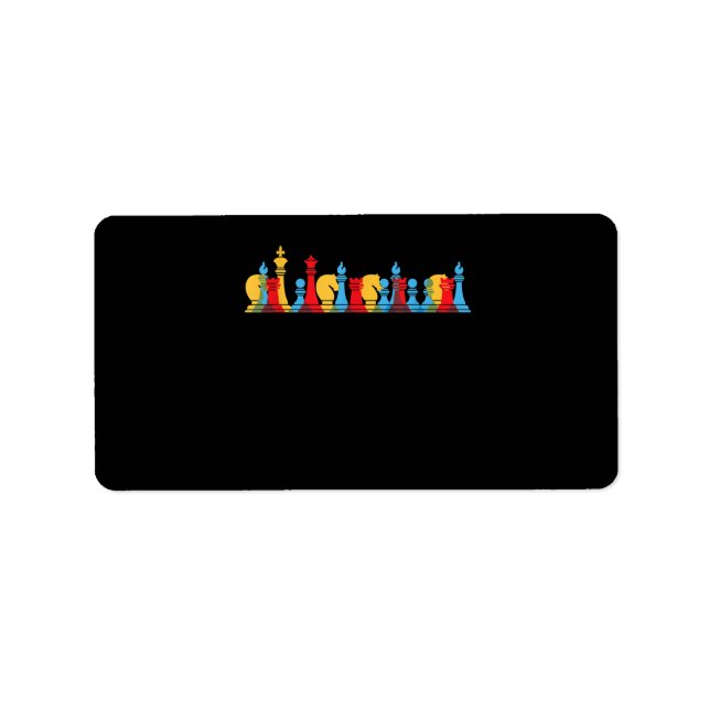 Multicolored Chess Pieces Thinking Smart Gift Label (Front)