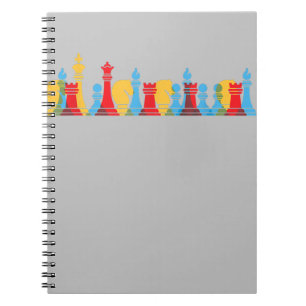 Multicolored Chess Pieces Thinking Smart Gift Notebook