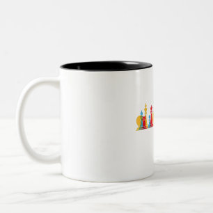 Multicolored Chess Pieces Thinking Smart Gift Two-Tone Coffee Mug