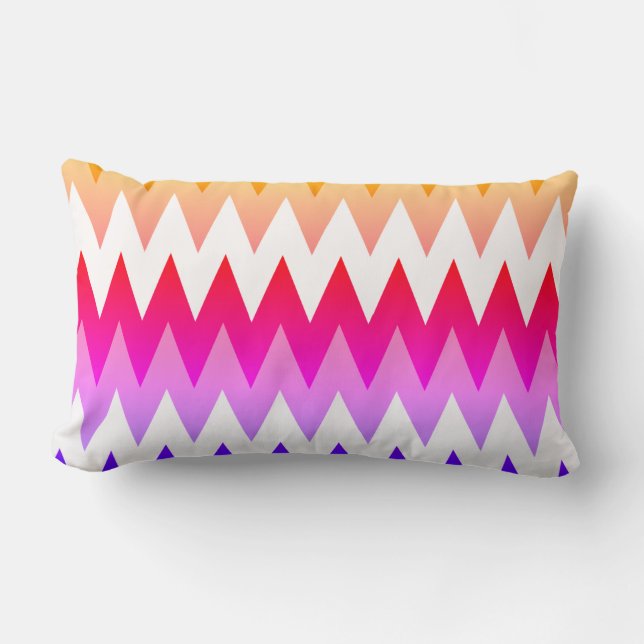 MultiColored Chevron Print Lumbar Pillow (Front)