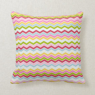 Multicolored chevron zigzag throw pillow