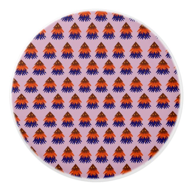 Multicolored Christmas Tree - Ceramic Knob (Front)