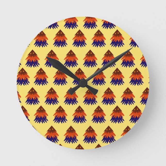 Multicolored Christmas Tree - Wall Clock (Front)