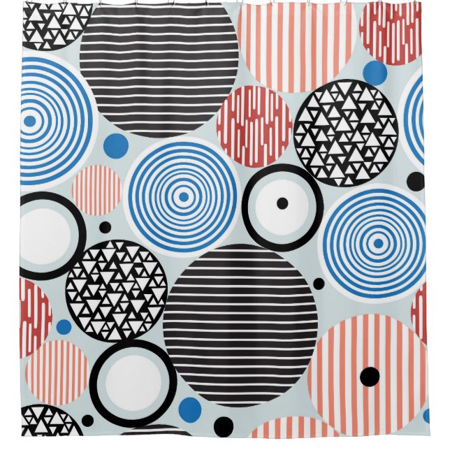 Multicolored circles, graphic pattern design. (Front)